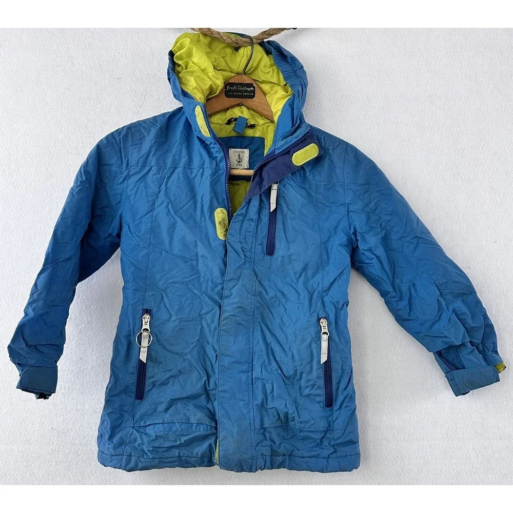 Lands' End Kids Rain Jacket Medium 5-6 Insulated Waterproof Hooded Colorful